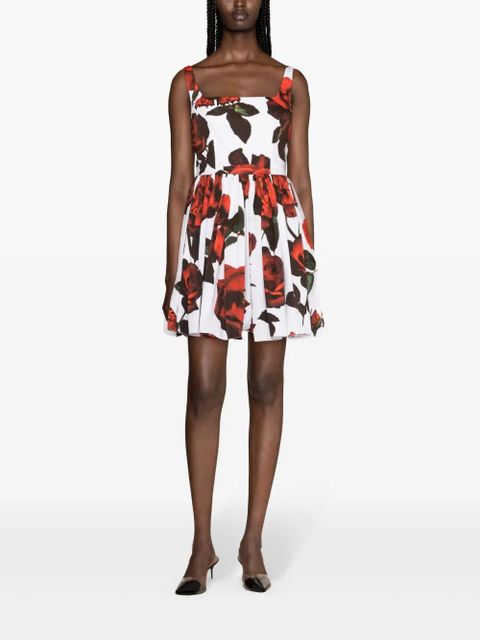 Alexander McQueen floral-print flared minidress - White - zdjęcie produktu nr 2