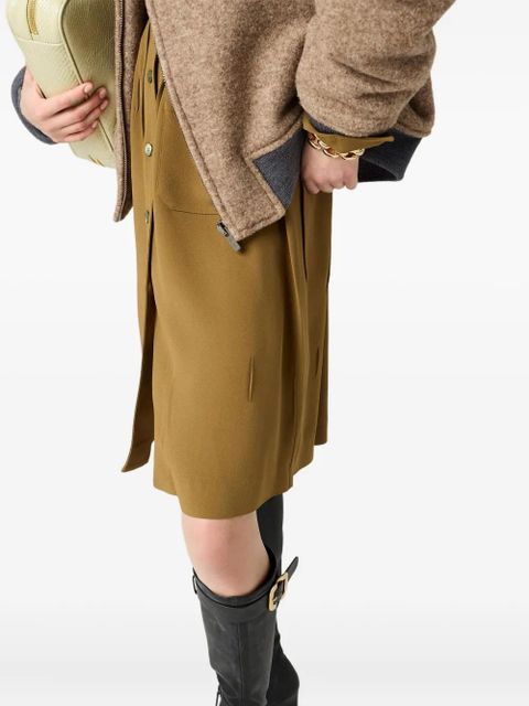 Miu Miu Sablé button-front smocked dress - Green