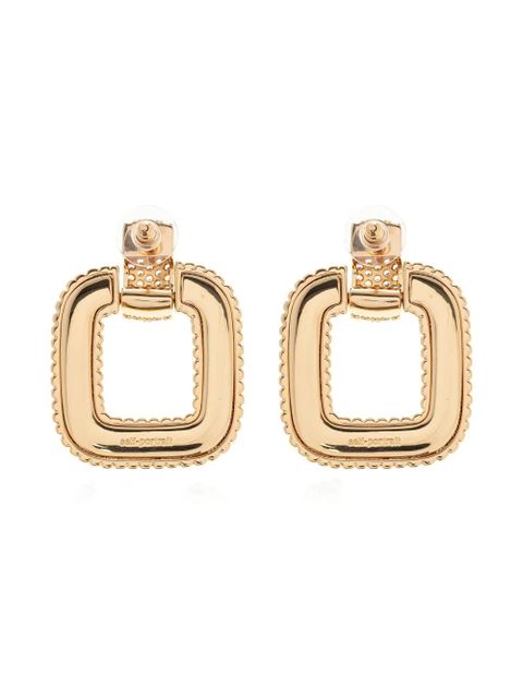 Self-Portrait square twisted earrings - Gold
