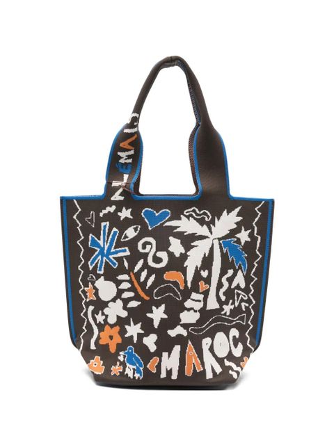ALEMAIS Maroc graphic-print tote bag - Brown