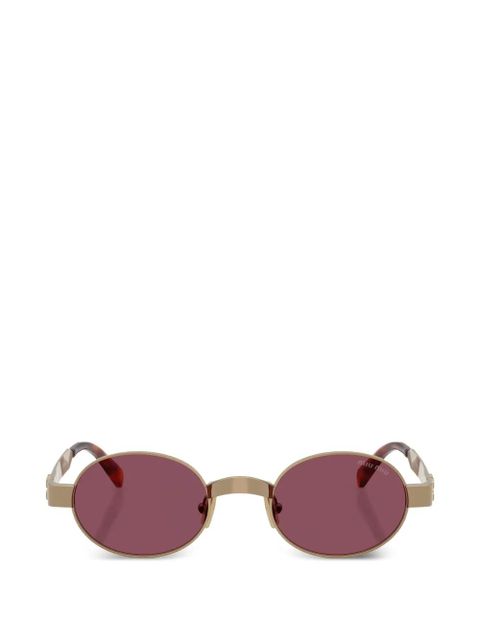 Miu Miu Eyewear oval-frame sunglasses - Gold - zdjęcie produktu nr 1