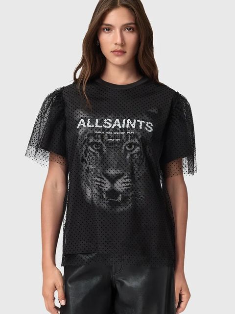 AllSaints t-shirt ROAR damski kolor czarny W075JD - zdjęcie produktu nr 1