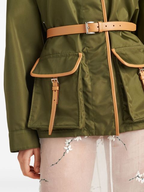 Prada Re-Nylon belted jacket - Green