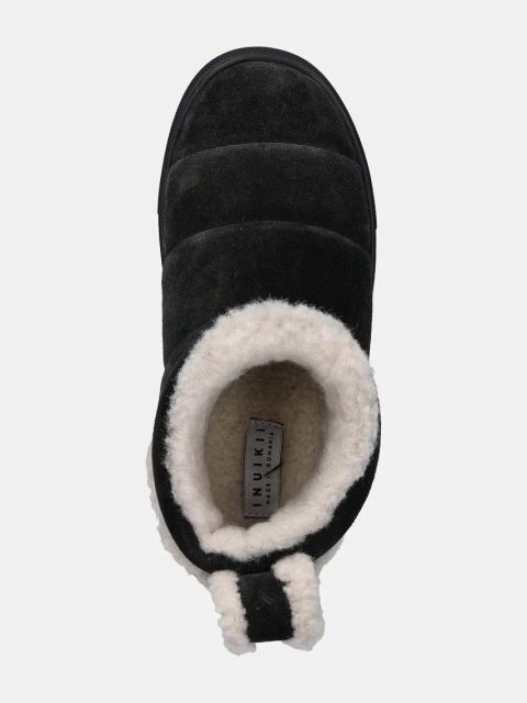 Inuikii śniegowce zamszowe Shearling Slipin kolor czarny 75202-010