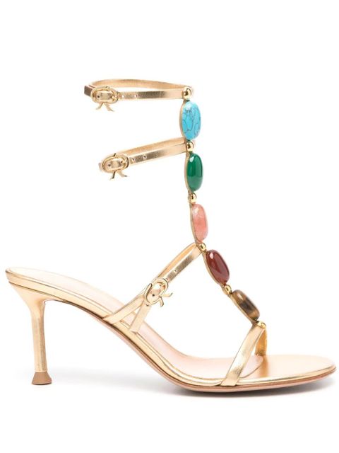 Gianvito Rossi 70mm Shanti leather sandals - Gold - zdjęcie produktu nr 1