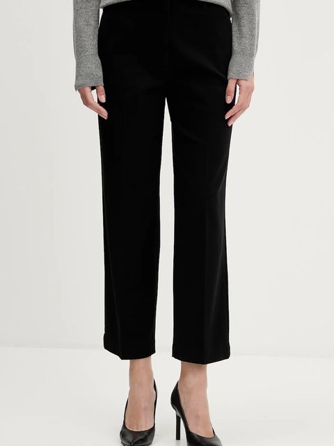 Sisley spodnie damskie kolor czarny proste high waist 4K2ZLF03V - zdjęcie produktu nr 1