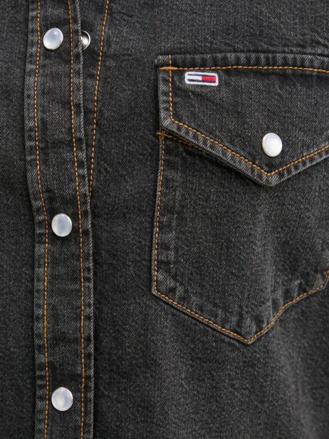 Tommy Jeans koszula bawełniana damska kolor szary regular z kołnierzykiem klasycznym DW0DW20179