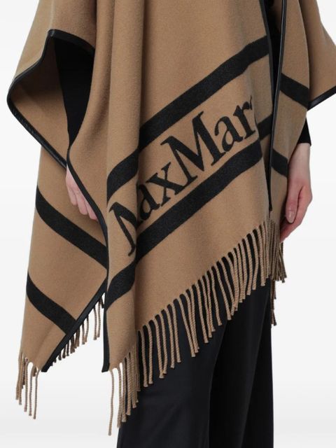 Max Mara jacquard wool poncho - Brown