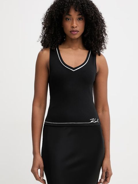 Karl Lagerfeld top damski z wiskozy - zdjęcie produktu nr 2