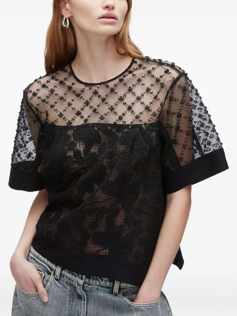 3.1 Phillip Lim beaded lace top - Black
