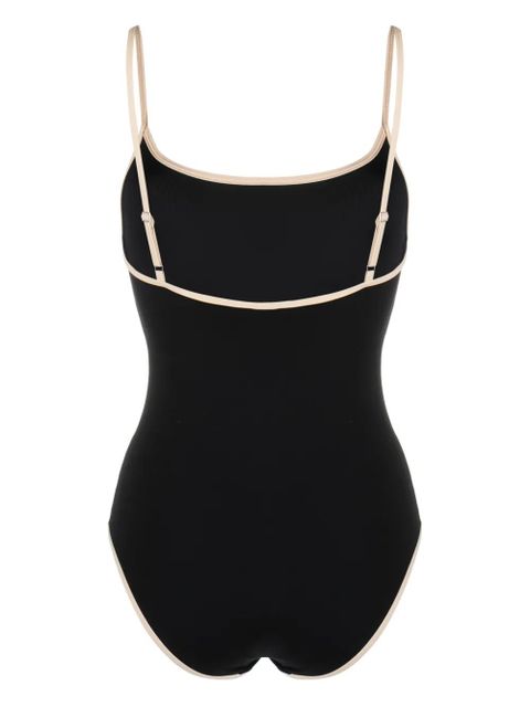 TOTEME striped-edge spaghetti-strap swimsuit - Black - zdjęcie produktu nr 2