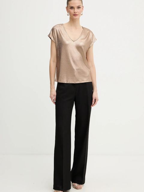 Morgan t-shirt damski kolor złoty DWHITE - zdjęcie produktu nr 2