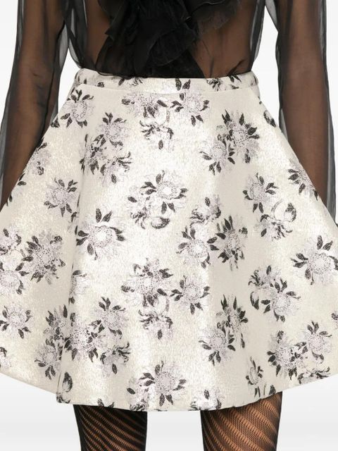 Alexander McQueen floral skirt - Neutrals