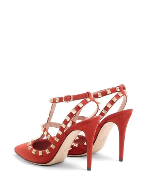 Valentino Garavani Rockstud suede pumps 100mm - Red