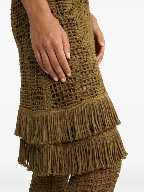 ETRO fringed midi dress - Green