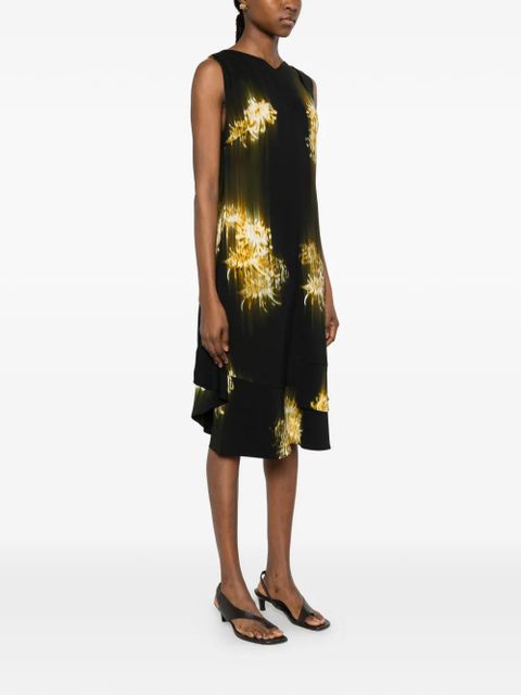 Proenza Schouler V-neck floral-print midi dress - Black