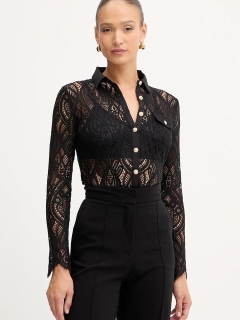 Morgan koszula damska kolor czarny regular z kołnierzykiem klasycznym TLILA - zdjęcie produktu nr 1