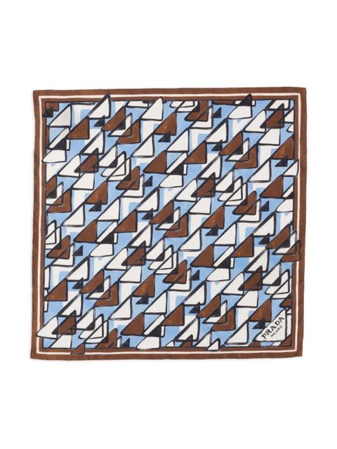 Prada geometric-print scarf - Brown