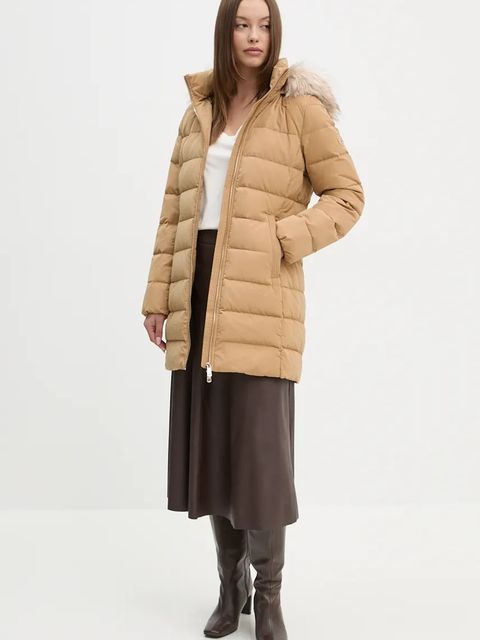 Tommy Hilfiger kurtka puchowa damska kolor beżowy zimowa WW0WW43234 - zdjęcie produktu nr 2