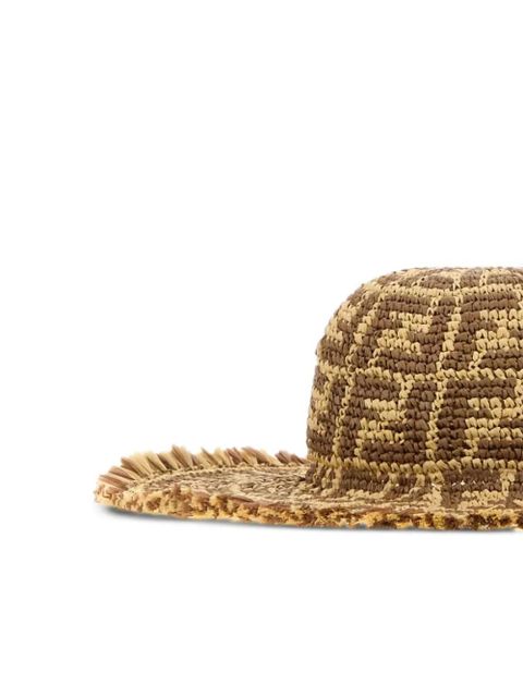 FENDI FF-pattern fringed raffia hat - Neutrals - zdjęcie produktu nr 2