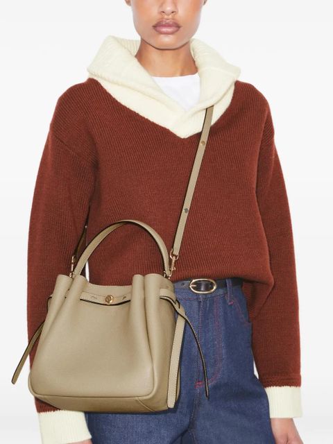 Tory Burch Romy logo button bucket bag - Neutrals