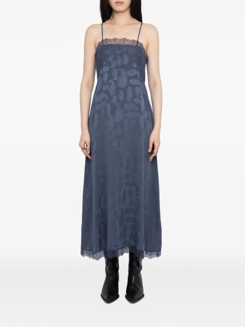 Zadig&Voltaire Ridar paisley-pattern lace-trim dress - Blue - zdjęcie produktu nr 2