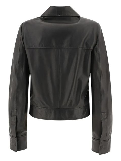 Max Mara zip-up leather jacket - Black - zdjęcie produktu nr 2