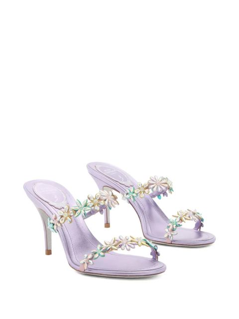 René Caovilla Eva floral-detail heeled sandals - Purple - zdjęcie produktu nr 2