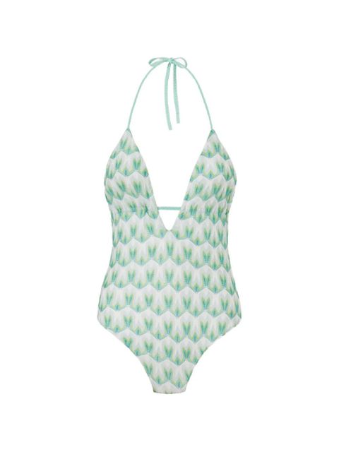 Missoni V-neck floral-pattern swimsuit - White - zdjęcie produktu nr 1