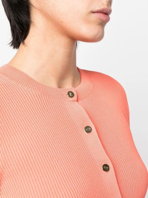 Lauren Ralph Lauren button-up rib-knit cardigan - Orange