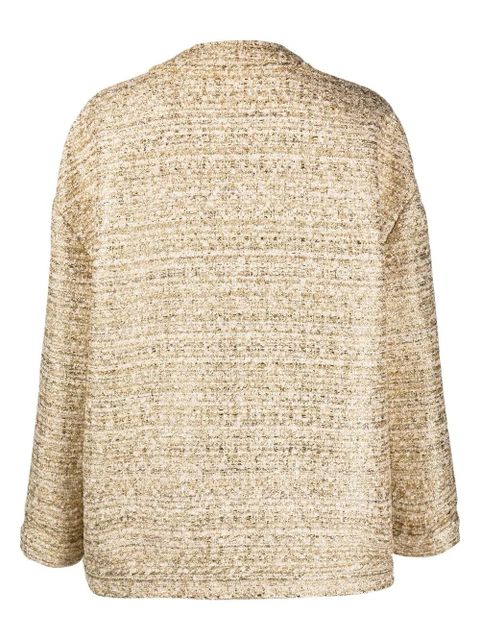 Valentino Garavani Roman Stud metallic tweed cardigan - Gold