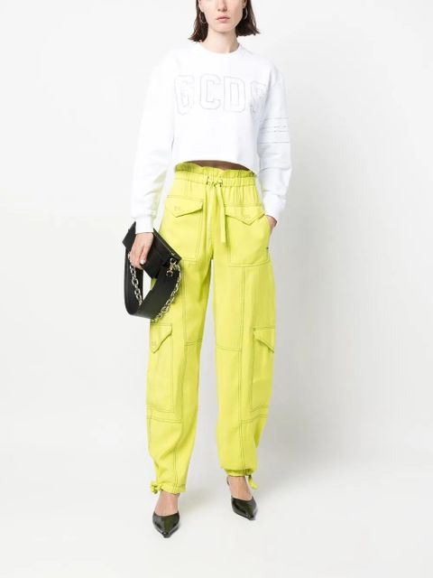 GCDS studded-logo cropped sweatshirt - White - zdjęcie produktu nr 2