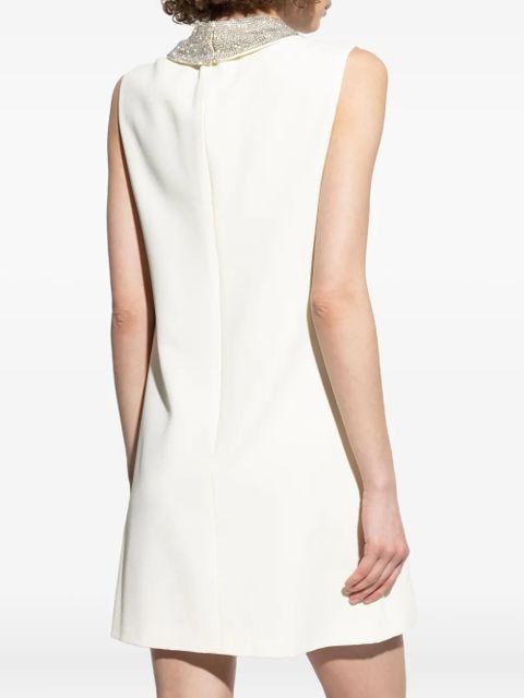 Versace embellished-collar sleeveless mini dress - Neutrals
