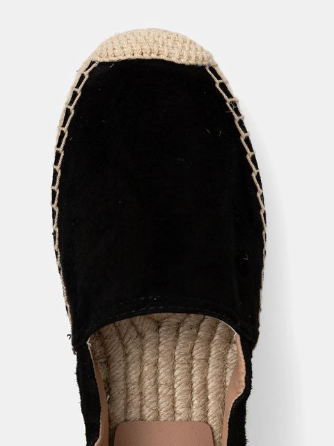 BOSS espadryle skórzane Madeira kolor czarny na platformie 50542344