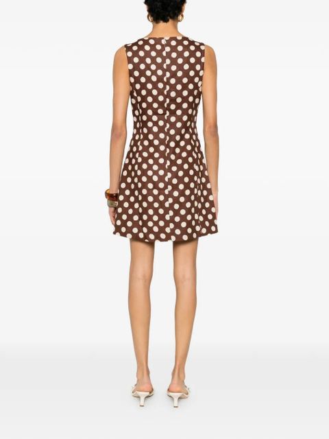 Faithfull the Brand Lydie polka-dot mini dress - Brown