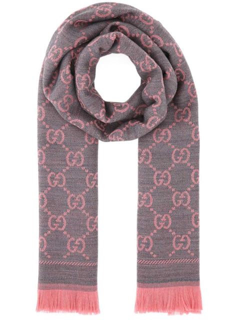Gucci GG jacquard wool scarf - Pink