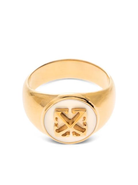Off-White logo-embellishment ring - Gold - zdjęcie produktu nr 1