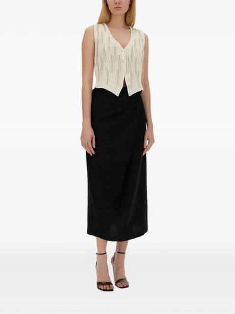 Alysi draped knot-detail midi skirt - Black - zdjęcie produktu nr 2
