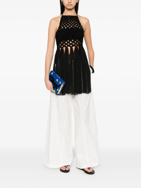 PINKO Canelli embellished-button wide-leg trousers - White - zdjęcie produktu nr 2