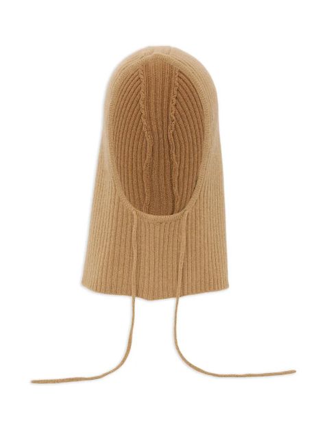 Yves Salomon ribbed-knit balaclava hat - Brown - zdjęcie produktu nr 1
