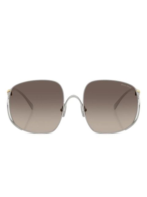 Miu Miu Eyewear square-frame sunglasses - Grey - zdjęcie produktu nr 2