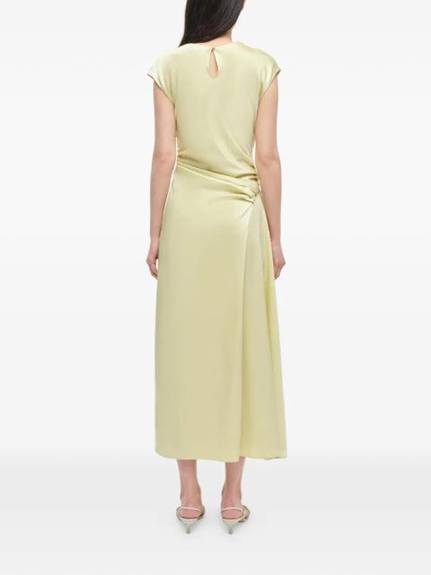 Simkhai Burke draped gathered satin midi dress - Yellow