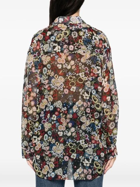 KHAITE Goya floral-pattern shirt - Black