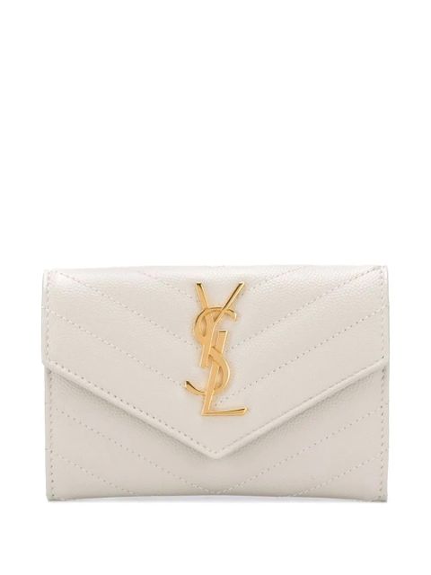 Saint Laurent small chevron-quilted leather wallet - White - zdjęcie produktu nr 1