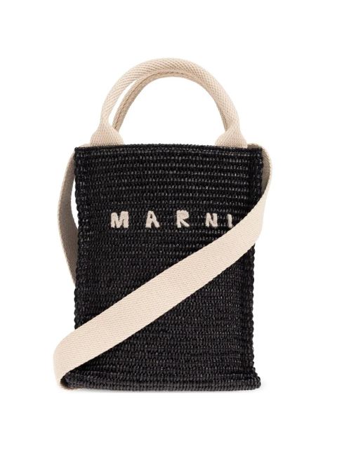 Marni logo-embroidered crossbody bag - Black - zdjęcie produktu nr 1