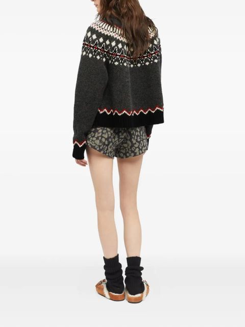 Alanui Sweet Winter fair isle turtleneck sweater - Grey