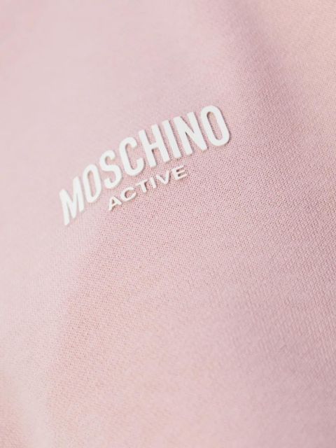 Moschino logo-detail short-sleeve hoodie - Pink