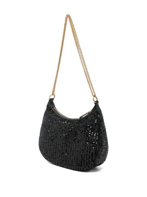 PINKO mini Half Moon sequinned shoulder bag - Black