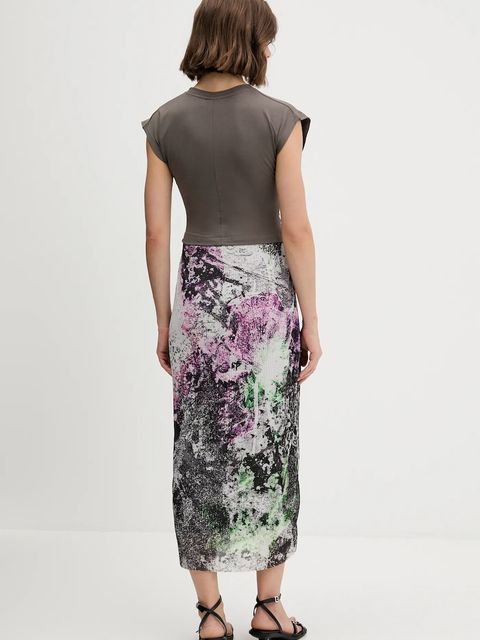 Desigual sukienka WALLS LACROIX kolor szary midi prosta 25WWVK05