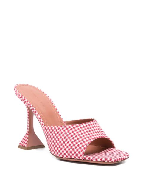 Amina Muaddi Lupita gingham sandals - Red - zdjęcie produktu nr 2